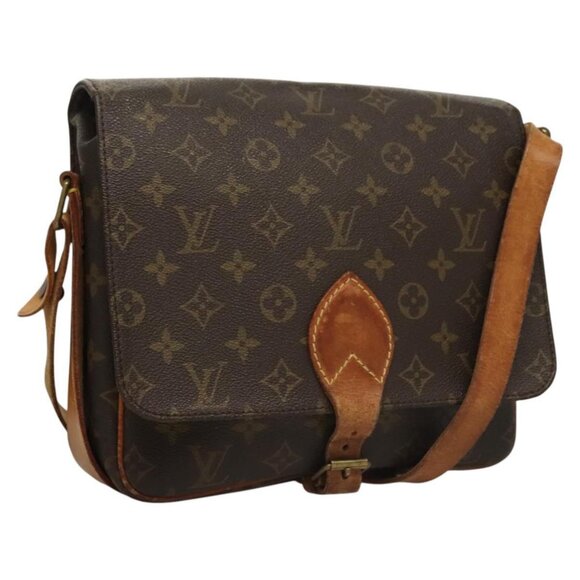 LOUIS VUITTON Monogram Cartouchiere GM Shoulder Bag M51252 LV Auth BA837